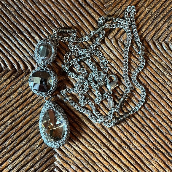 Vintage CHICOs Statement Necklace Vibes Medieval Look Steampunk Crystal Gray NEW - Picture 5 of 16